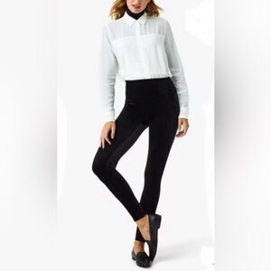 NWOT Women’s Spanx Velour Leggings Black Holiday Party Size Small.